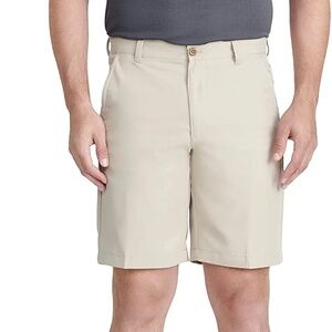 IZOD Golf Shorts Men’s Sz 40 Classic Fit Flat Front Easy Through The Leg Beige